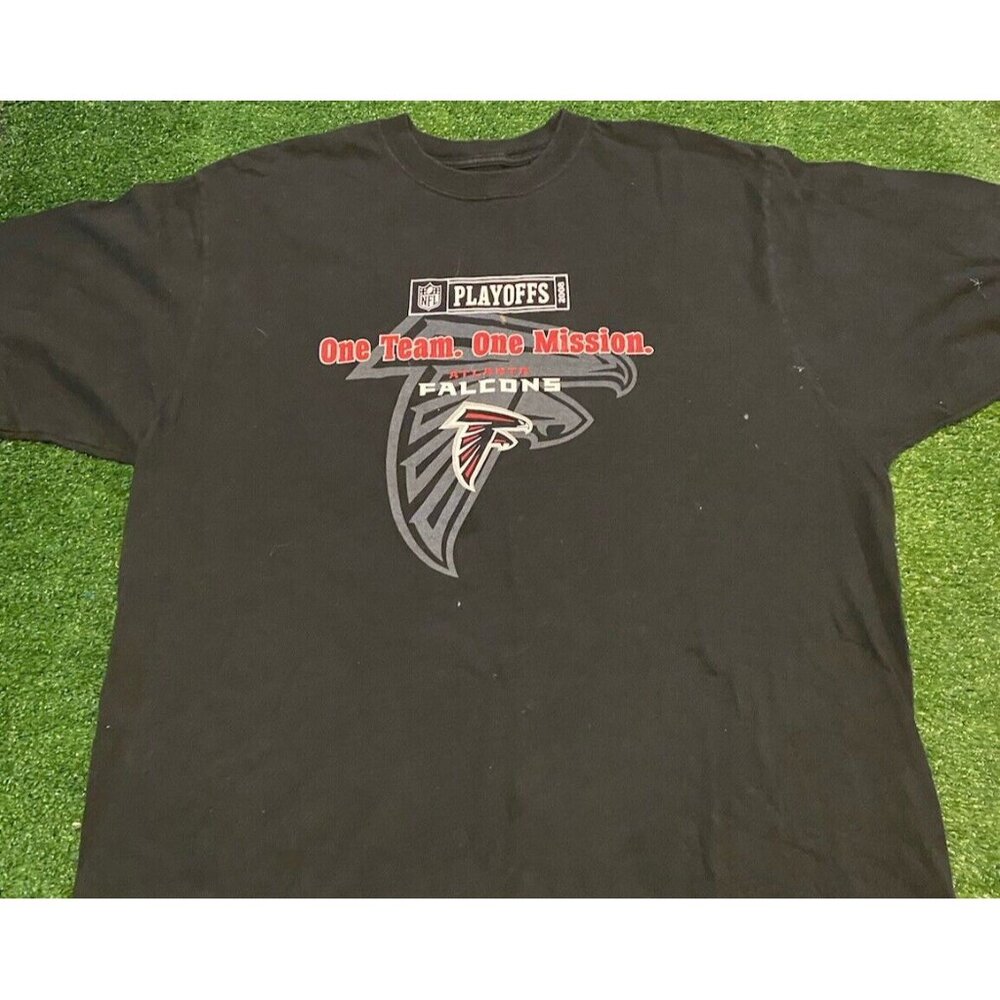 Atlanta Falcons shirt mens extra large black Y2K Reebok playoffs NFL L - Picture 3 of 10